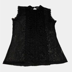 Lace Sheer Mesh Black Top Medium Stretch Apt 9 Whimsigoth Witchy Fairygoth Edgy